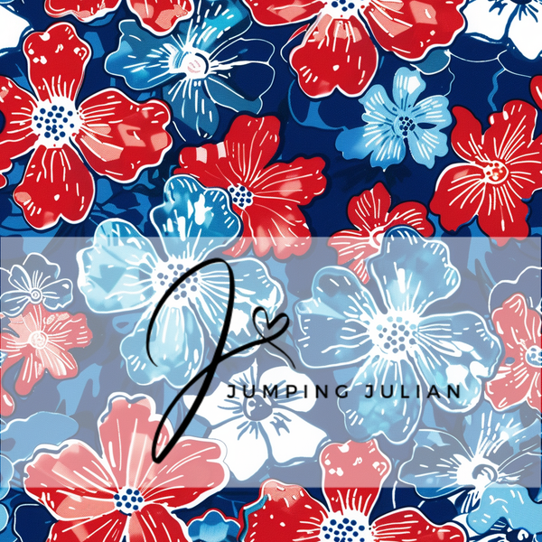 357 Red Blue Floral