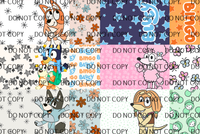 Printed - 2 Tone Blue Pup