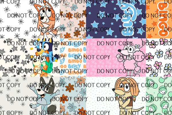 Printed - 2 Tone Blue Pup