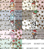 Printed - 2 Tone Christmas Blue Pup