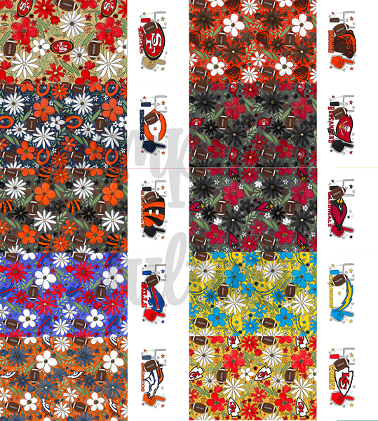 Printed - 2 Tone Football Floral