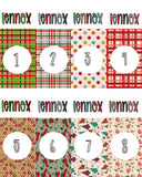 2 Tone Fall & Christmas Personalized Strips